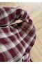 Burgundy Plaid Oversized Shirt - 5163 - 4