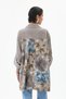 Women's Taupe Color Italian 100% Cotton Velvet Oversized Velvet Shirt with Floral Print on the Back, Sizes 40–46 - 2