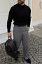 Nago Braided High Crew Neck Regular-Fit Men’s Knit Sweater - 4