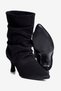 Women's Suede Boots with Ruched Detail, Pointed Toe, and Stiletto Heel—Zerin Black - 4