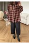 Burgundy Plaid Oversized Shirt - 5163 - 3