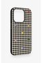 iPhone 15 Pro Compatible Silicone Case with Heart-Shaped Plaid Pattern - 3