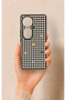 Vivo V40 Compatible Silicone Case with Heart-Shaped Plaid Pattern