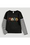 Rock Music Printed Striped Sleeve Unisex Oversized T-Shirt