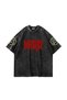 Oversized, Washed Black T-Shirt with Linkin Park Print - 2