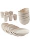 18pcs Wheat Straw Dinnerware Sets Unbreakable Reusable Dinnerware Set Kitchen Cups Plates and Bowls
