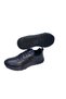 MEN'S LEATHER SHOES WITH RUBBER LACES, BLACK, TEXTILE LINING, RUBBER SOLE, CASUAL SHOES - 6