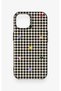 iPhone 15-Compatible Silicone Case with Heart-Shaped Plaid Pattern - 2