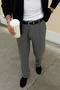 Osan Men's Baggy-Fit Pants with Thin Stripes and a Single Pleated Design - 7