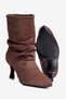 Women's Suede Boots with Ruched Detail, Pointed Toe, and Stiletto Heel—Zerin Brown - 4