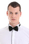 Black Solid Bow Tie and Handkerchief Set