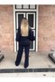 Women's V-Neck, Single-Button, Spanish-Sleeve Blouse and Pants Set - 5