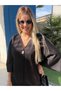 Women's V-Neck, Single-Button, Spanish-Sleeve Blouse and Pants Set - 6