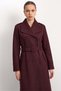 Gabardine Suede Trench Coat with Handkerchief Collar Detail, BORDO 6941 - 3