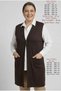 Women's Plus Size Transitional Ecrin Knit Fabric Long Maternity Vest, Relaxed Fit (95 cm), with Rhinestone Embellishments, Wide at the Hips—Vest with British-Style Buttons