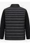 Black Men’s Mock Neck Knit-Sleeve Quilted Jacket - 6