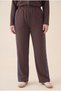 Knitted Pocket Detail Plus-Size Modal Sweatsuit Set, Brown - 3