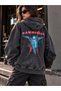 Unisex Oversized Hooded Cardigan with Front and Back Prints and a Zipper - RAMMSTEIN