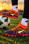 Black-and-Orange Ankle-High Soccer Cleats for Grass Fields - 3