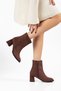 Johann Women's Brown Suede Round Toe Chunky-Heeled Boots - 4
