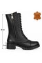 Lidya Black Genuine Leather Women's Boots - 5