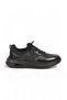 Black Genuine Leather Men's Casual Sneakers: Stylish, Comfortable, Lace-Up Sneakers 26K540-3