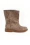 Duo Biscuit-Colored Suede Flat Sole Women's Boots - 5