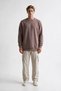 3 Thread Black Men's Crew Neck Casual Sweatshirt - 6