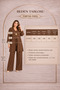 Plus-Size Cardigan-Style Knit Set with Brooch Detail, Black - 2