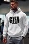Men's White Gym Warriors Printed Hooded Sweatshirt