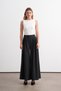 Pile detailed wide leg pants