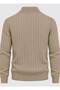 Taupe Color Men's Half-Zip Sweater - 4