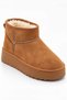 Women's Thick Sole, Suede-Look Winter Mini Boots with Faux Fur Lining - 2