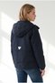 Women's Navy Blue Short Trench Coat with Hood and Ruffle Detail TRC-00000018 - 2