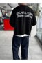 Black Surface-Printed Oversized Knit Sweatshirt PM-019