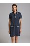 Navy Blue A-Line Knit Dress 50331323-VR033