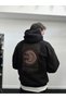 Black Hooded Sweatshirt with Stones SW-5255 - 2