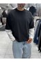 Oversized Sweatshirt with Black Patchwork Sleeves PM-206 - 2