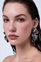 Women's Lacquer Coated Butterfly Wing Appearance Studded Model Earrings - 4