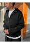 Black Front-Pocketed Zipper Sweatshirt RES-5028 - 5