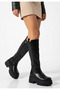Bellamor Thick Sole, Zipper-Front, Everyday Chic Genuine Leather Wedge Heel Boots - 2