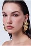 Women's Lacquer Coated Butterfly Wing Appearance Studded Model Earrings - 4