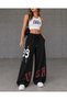 Women's USA 99 Printed Loose-Fitting Wide-Leg Relaxed-Fit Streetwear Sweatpants - 4