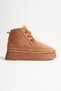 ZRT04MK02 Premium Waterproof, Warm-Lined, Plush, Thick Sole, Lace-Up Suede Boot - Taba - 7