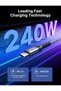 كابل USB C إلى USB C بقوة 240 واط، طول 3 أمتار، سلك نوع C سريع لأجهزة ماك بوك/آيباد، لون رمادي - 2