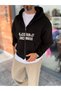 Black HWK Patch Zipper Sweatshirt PM-222