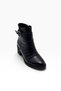 707-27 Leather-Upper, Ruched, Buckled Belt, Zipper-Closure, Heeled Women's Boots (5.5 cm)