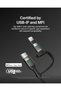 كابل شحن متعدد الاستخدامات (2 في 1) مع موصل USB-C وLightning - كابل شحن سريع مُجدَّل، من نوع USB-C إلى USB-C. - 2