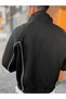 Black Piped Sweatshirt with Zipper RES-5007 - 7