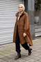 Hooded Windbreaker Jacket with Large Pocket Detail and Detailed Back, Model 530122, Dark Brown - 4